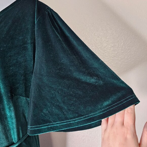 Baltic Born XXXL Green Meghan Velvet Wrap Maxi Dress Formal Holiday Event - Picture 4 of 8